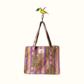 Petit tote bag fermeture "Marshmallow Tiger"